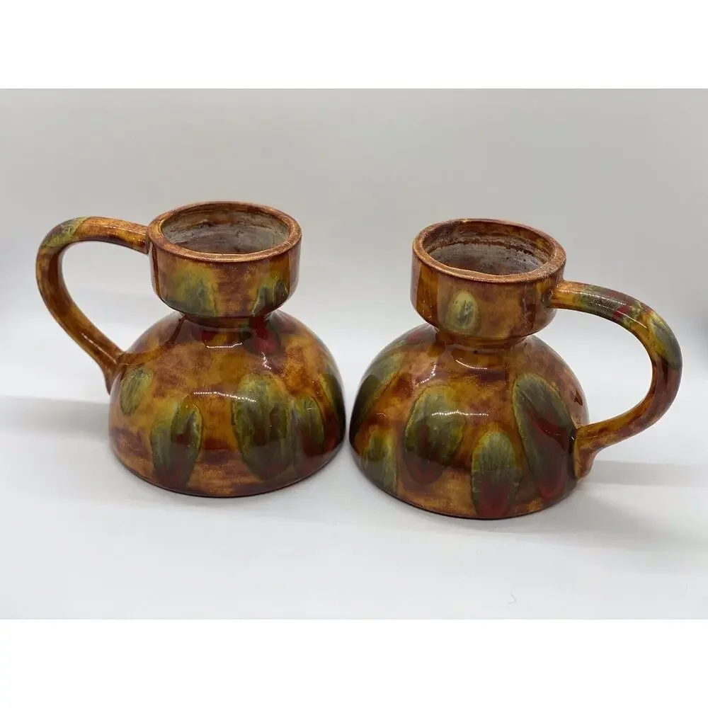 Vintage Studio Art Pottery by Shirley Clark '78 multi colored Jugs/vases/decor-2